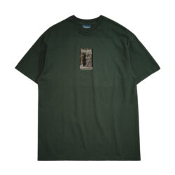 BADMIND 25SS「喫煙有害」ルーズカジュアルクルーネックストリートTシャツ(Slate Green)