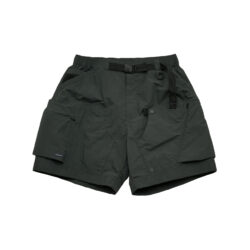 STRL 25SS アシンメトリー大容量ポケット 撥水調節可能アウトドアカーゴショーツ（Dark gray)