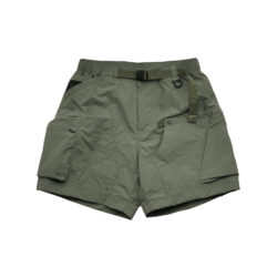 STRL 25SS アシンメトリー大容量ポケット 撥水調節可能アウトドアカーゴショーツ（Army Green)